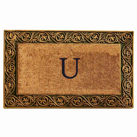 Monogram Door Mat, Gold, Black, Natural, 18 in W x 30 in L